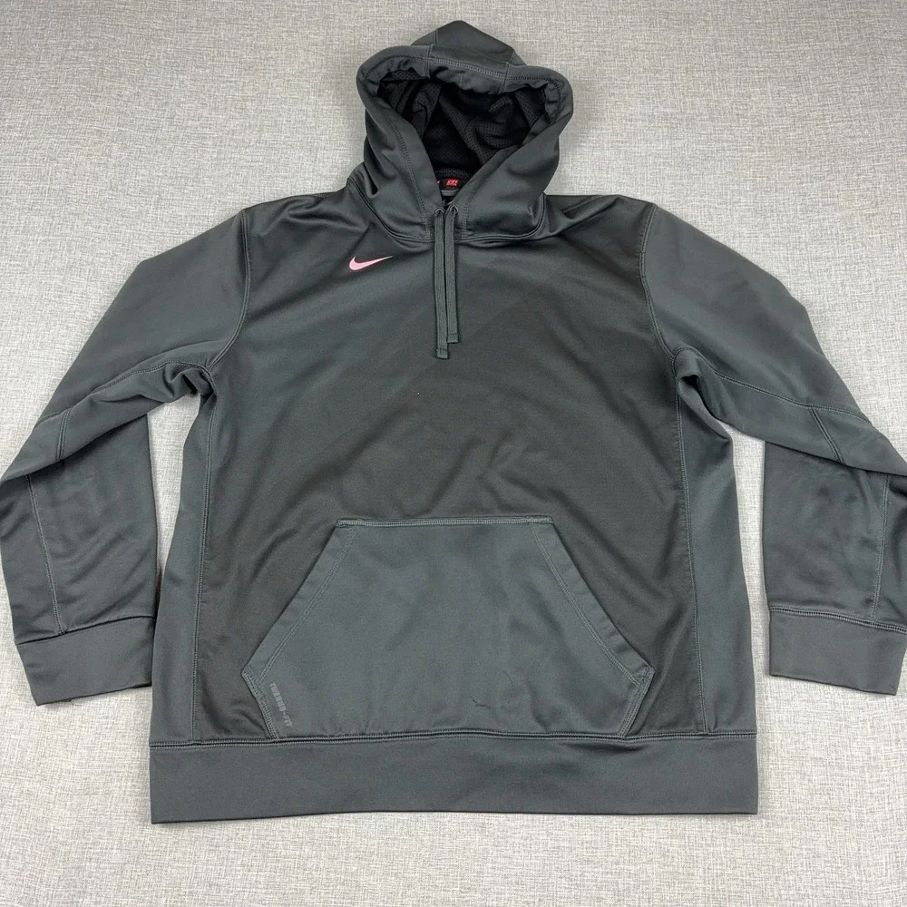 Nike Therma-FIT Hoodie Mens Large Gray 1/4 Zip Pullover Fleece 503948-060